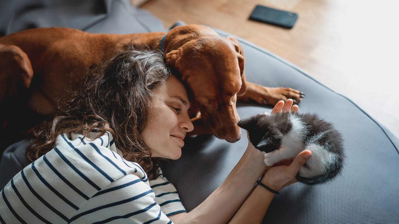 Woman with pets trends in pet wellness
